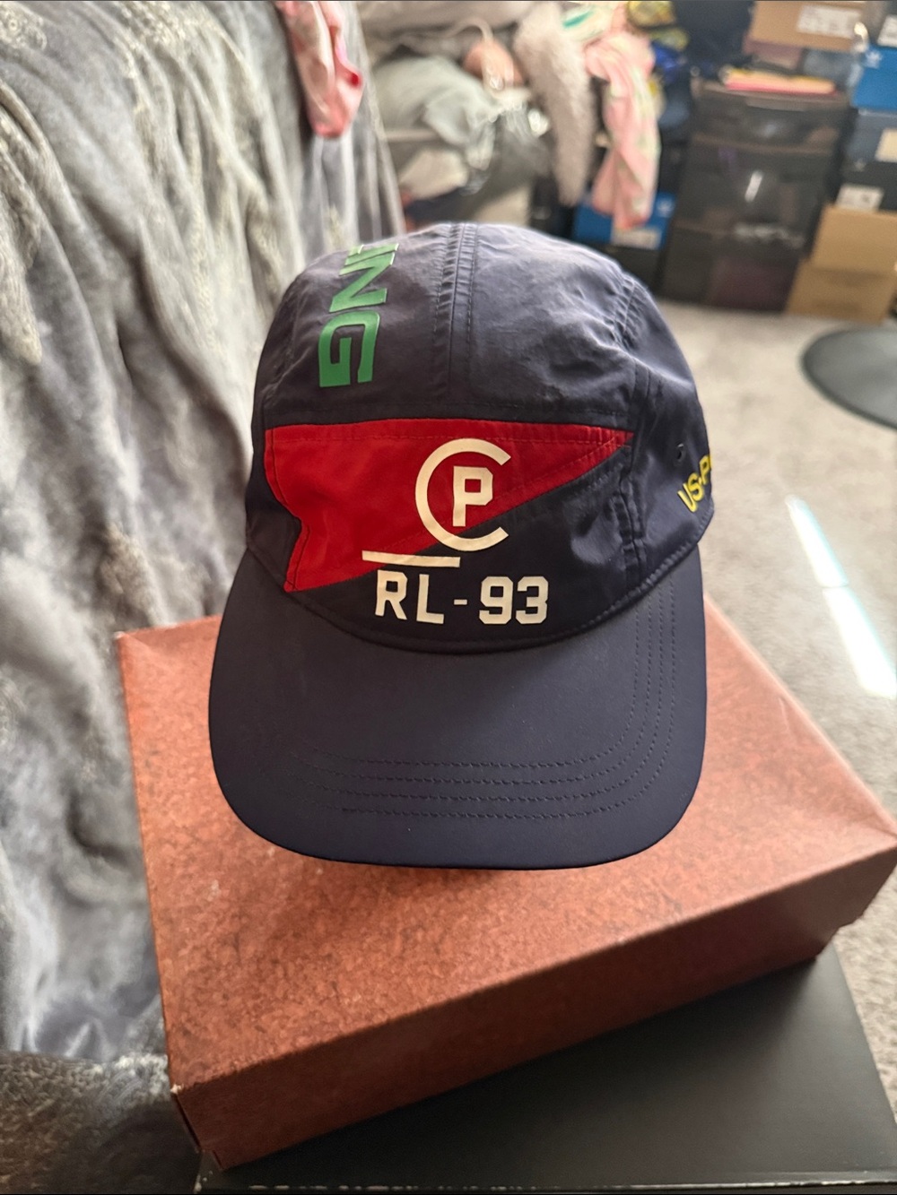 Polo by Ralph Lauren Navy Cap with Red Panel & Green Accents